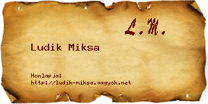 Ludik Miksa névjegykártya